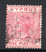 Cyprus Stamp  1882-86  SG 13  1pi Rose QV Fine Used