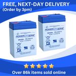 2 x PowerSonic 6V 4.5Ah AGM Batteries for BIG LAKE Bait Boat (Replaces 4Ah)