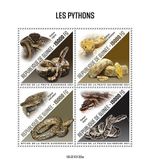 PYTHONS SNAKES Reptiles/Animals/Snake MNH 4v-Stamp Sheet #75 (2021 Guinea)