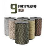 100m 9-Core 650lb Paracord 4mm Military Grade Rope Tent Lanyard Survival DIY