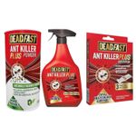Deadfast Ant Killer Powder 150g, Spray 750ml, Bait Station 3x4g Pest Control Use