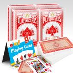 4 Pack Playing Cards Traditional Plastic Coated Deck Professional Poker Game Red