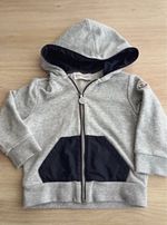 Moncler Baby Hooded Full Zip Knit Cotton Jumper Grey/Navy 6-9 - 9-12 Months