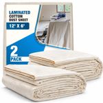 2x Laminated Heavy Duty Cotton Twill Dust Sheets Painting & Decorating  12 x 6ft