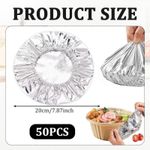 50 Pcs Reusable Aluminium Foil Food Covers,Stretch Fresh, Fresh Keep Insulation