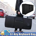 61-Key Keyboard Bag Portable Electronic Piano Padded Cover Case Waterproof Black