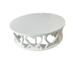 Large Wedding , Occasion Round, Cake Stand, Heart Details On Sides, 16.5 X 5inch