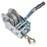 2500 lbs Hand Winch Boat Winch with 10m Steel Wire Rope Diameter 5 mm 32ft cable