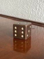 Solid Vintage Cube Bronze / Brass Paperweight