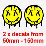 2 x Smiley Face Eyes Stickers Campervan Surfboard Car Helmet Decals 50mm - 150mm