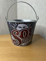 Cerveza Sol Branded Metal Ice/Beer Bucket With Handle. 