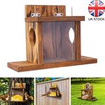 Wildlife Garden Squirrel Feeder House Box with Feeding Platform & Lift Up Lid UK