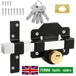 70MM HEAVY DUTY Long Throw Double Side Gate Lock Garage Lock with 5 KEYS