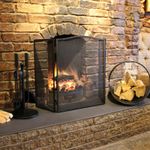 NEW! Heavy Duty 3 Panel Fire Screen Spark Guard