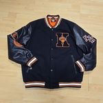 New york knicks nba xxl varsity jacket basketball 2 xl black patches primark