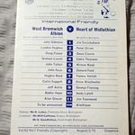 West Bromwich Albion v Hearts Friendly Programme Aug 3 1970, 4 Pages Only.