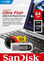 SanDisk Ultra Flair 64GB & 128GB USB 3.0 Flash Drive Metal High Speed