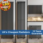 Horizontal Vertical Oval Column Designer Radiator Central Heating Rad Anthracite
