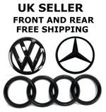 Gloss Black Car Badges for Audi Volkgswagen Mercedes FRONT AND REAR Most Models