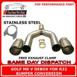 Golf Mk5  Back Box Rear Y-Pipe for Tdi R32 Bumper Conversion