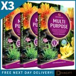 3 x 60L GROWMOOR MULTI ALL PURPOSE COMPOST CONTAINERS BASKET GARDEN SOIL BAGS