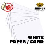 A6 A5 A4 A3 A2 White Card Stock Thick Printer Paper Sheets 120 250gsm 300gsm Art