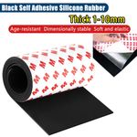 Black Self Adhesive Silicone Rubber Sheet Insulating Soft Rubber Thick1-10mm