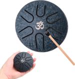 Aedcbaide Buddha Stones Mini Steel Tongue Drum 3 Inch (8 Cm) 6 Note Tongue Drum 