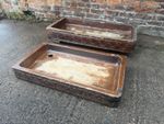Pair of Salt Glazed Shallow Trough Sinks