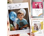 Personalised Photo Birthday Thank You Cards - All ages 16th, 21st, 30th (H7) 