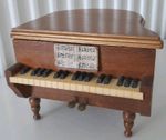 Vintage Wooden Baby Grand Piano Hinged MCM, including Coasters. 
