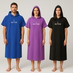 Beach Wetsuit Changing Robe Poncho Towel Hooded Bathrobe Quick Dry Adult Unisex