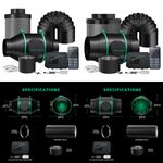 Mars Hydro Smart 4"6" Inline Fan with iControl Controller Carbon Filter Combo 