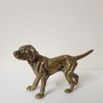 Heavy Antique Victorian Brass Hound / Pointer beagle Dog - T 3.5" & Heavy 712g