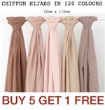 Chiffon Scarf Hijab High Quality Elegant Sarong Shawl Wrap Plain Maxi Soft