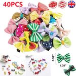 20/40X Baby Girls kids Ribbon Bow Alligator Hair Clip Cute Bow Clips School Pair