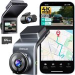 BOTSLAB 4K Dual Dash Cam Front and Rear, STARVIS 2 Sensor, Built-In GPS, Voice C
