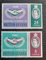 British Guiana 1965 International Cooperation Year MH stamps SG372 - 373