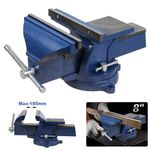 8" Heavy Duty Professional Unbreakable Bench Grip Clamp Vice Fixed Base 200mm UK