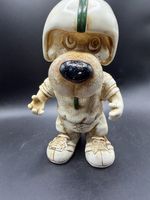 Vintage 1977 Football Dog Coin Bank Hard Plastic Composition 9" Creative Mfg
