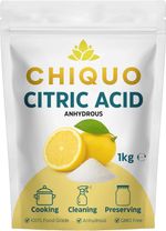 Chiquo Citric Acid 1kg - Food Grade, Non-GMO, Cleaning, Bath Bomb & Skincare