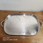 Vintage Sheffield Silver Plated on Copper Galleried Serving Tray on Claw Feet.