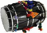 Bhangra Mango Wood Punjabi Dhol Black Surface Free Padded with Case