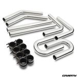 3" 76mm UNIVERSAL ALLOY FMIC U BEND TURBO DRIFT BOOST INTERCOOLER HARD PIPE KIT