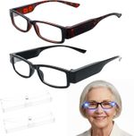 2 Pack Magnifying Glasses with Light, 250% Magnification for Hobbies, Crafts, Re
