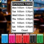 Printed Shop Window Opening Hours Times Custom Personalised Sign Vinyl Sticker