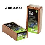 2 x Pro Rep Coco Brick 650g expands 800% - Tortoise Bedding / substrate NATURAL