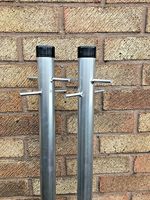 3mtr Twin Pack Galvanised Washing Line Post Clothes Pole Cross Peg Made In U.K
