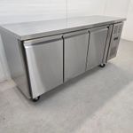 Bench Fridge Triple 3 Door Slimline Stainless 339L Kitchen Commercial Caterin...