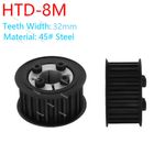 HTD-8M 18-60Teeth Timing Belts Pulley With Expansion Sleeve Width 32mm 45# Steel
